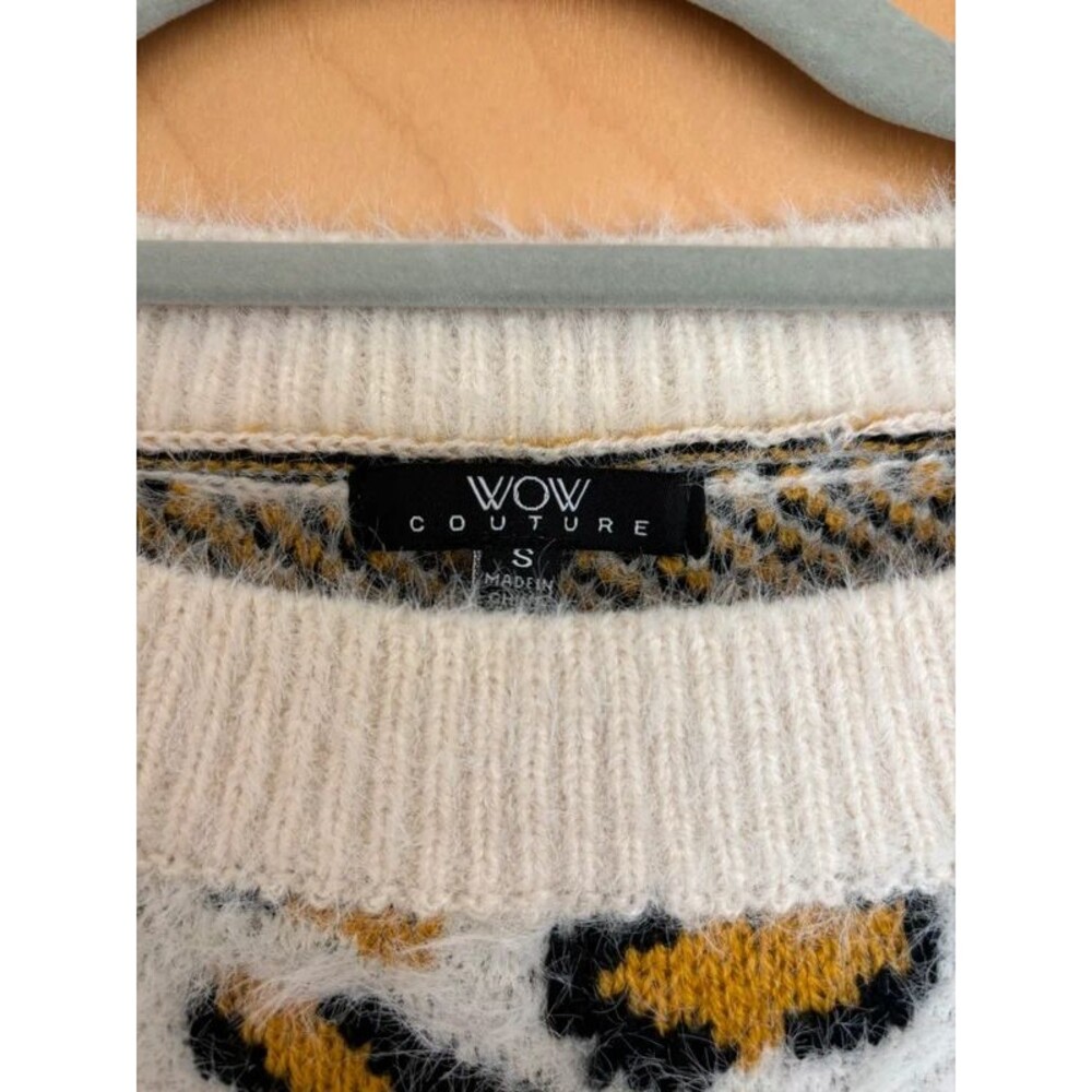 WOW Couture Leopard Print Fuzzy Sweater - Picture 2 of 4